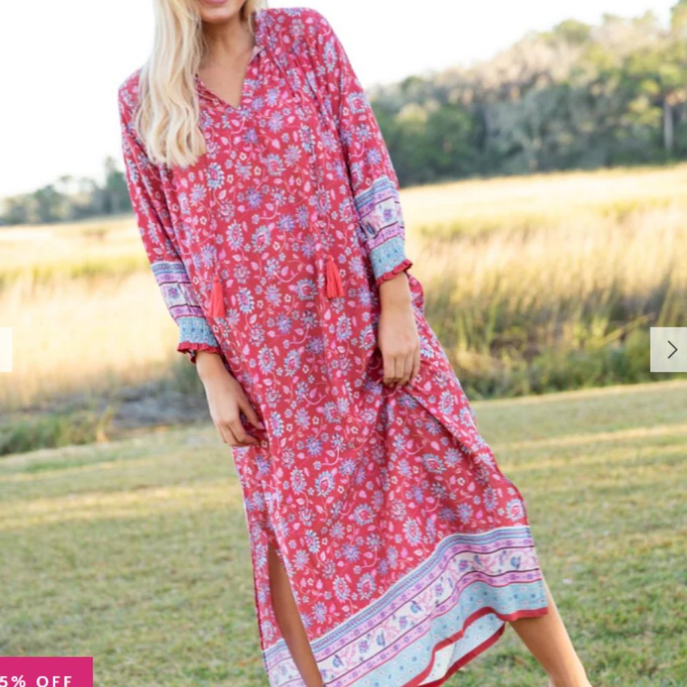 Dara Maxi Dress by Natural Life - Pink/Red XS